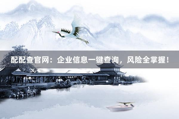 配配查官網(wǎng)：企業(yè)信息一鍵查詢，風(fēng)險(xiǎn)全掌握！