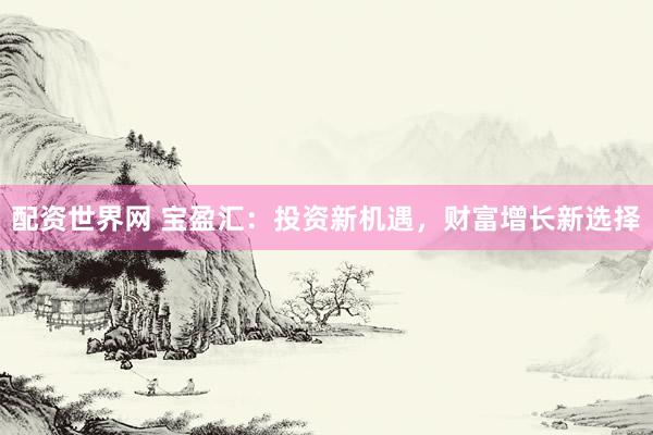 配資世界網(wǎng) 寶盈匯：投資新機(jī)遇，財富增長新選擇
