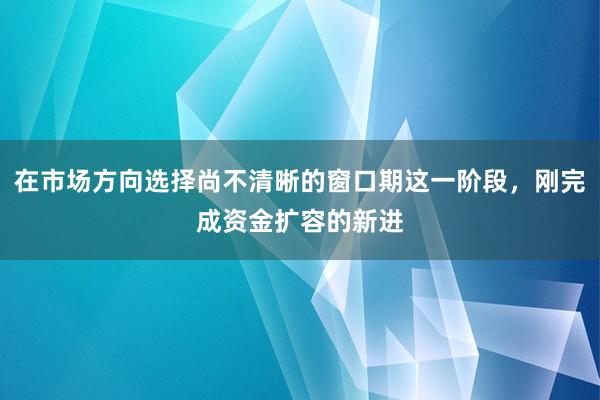 在市場(chǎng)方向選擇尚不清晰的窗口期這一階段，剛完成資金擴(kuò)容的新進(jìn)